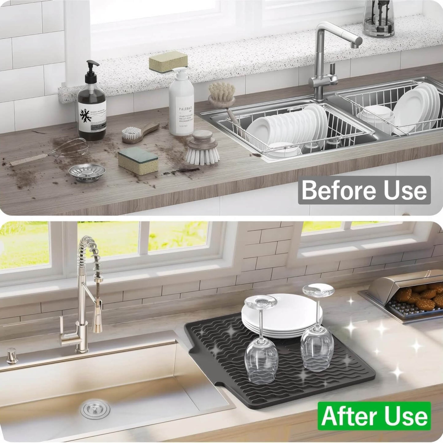 Silicone Dish Drying Mat for Kitchen Counter